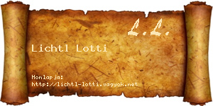 Lichtl Lotti névjegykártya